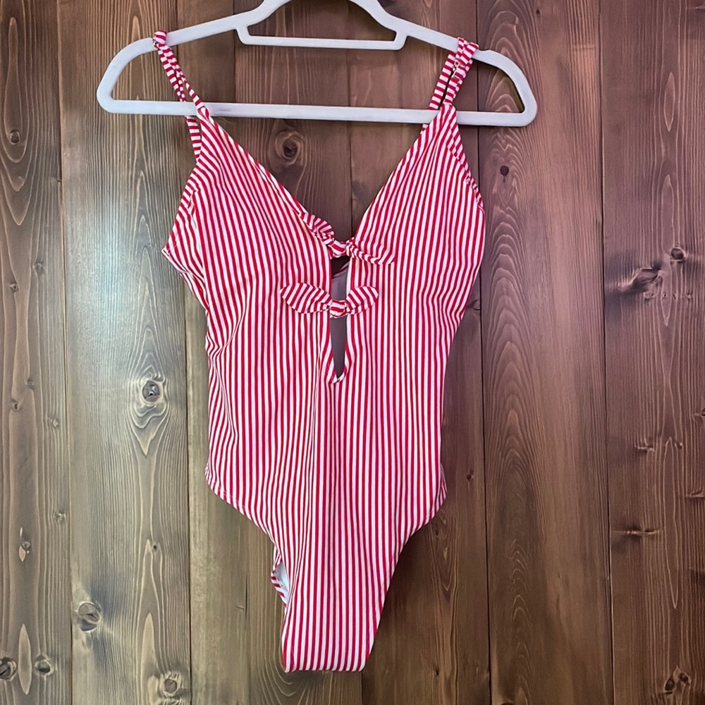 target swimsuit, cute low cute with ties in the front. not too cheeky.